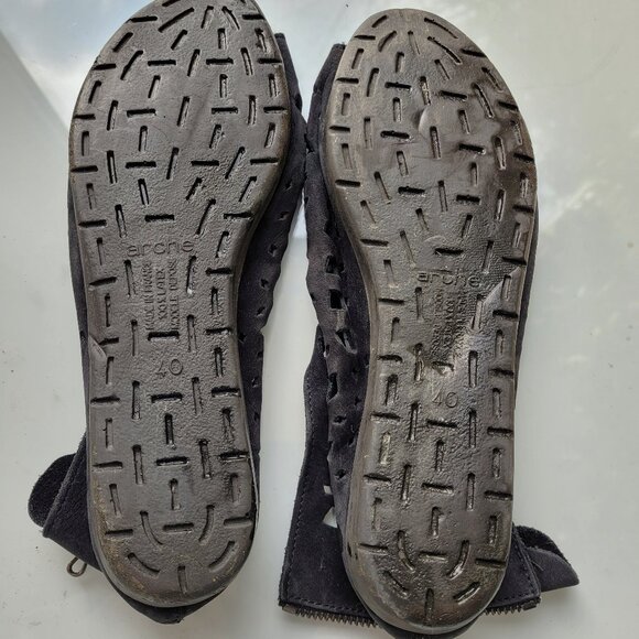 Arche Nirick Black Nubuck Suede Shoes Cutout Design Size 40/US 9 - Picture 7 of 9